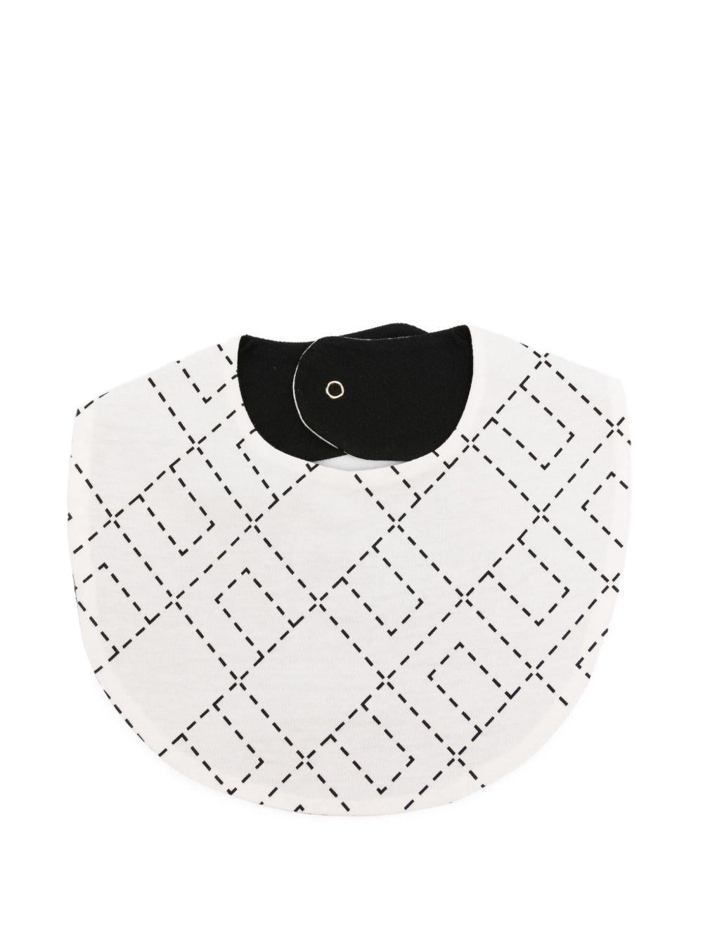 Bavetta bianca/nera per neonata ENBA0640JF054 D577 Elisabetta Franchi Kids 