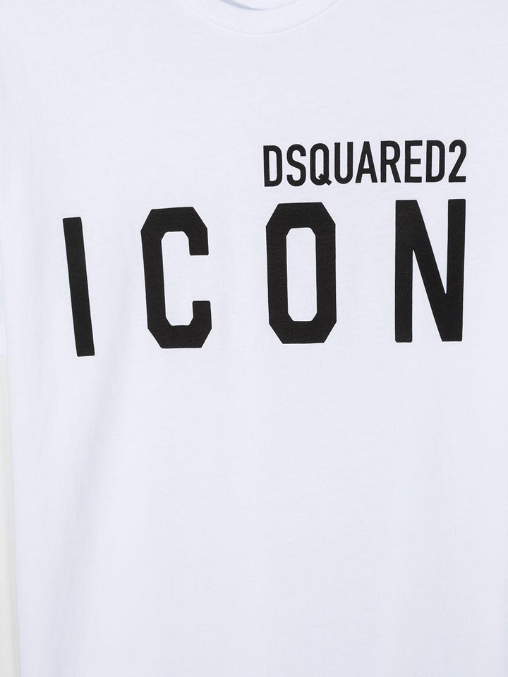 White t-shirt for boys with ICON logo