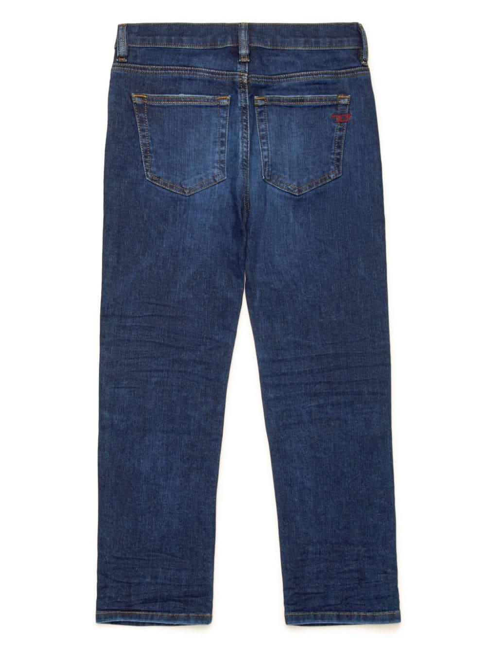 Dark blue cotton jeans for children