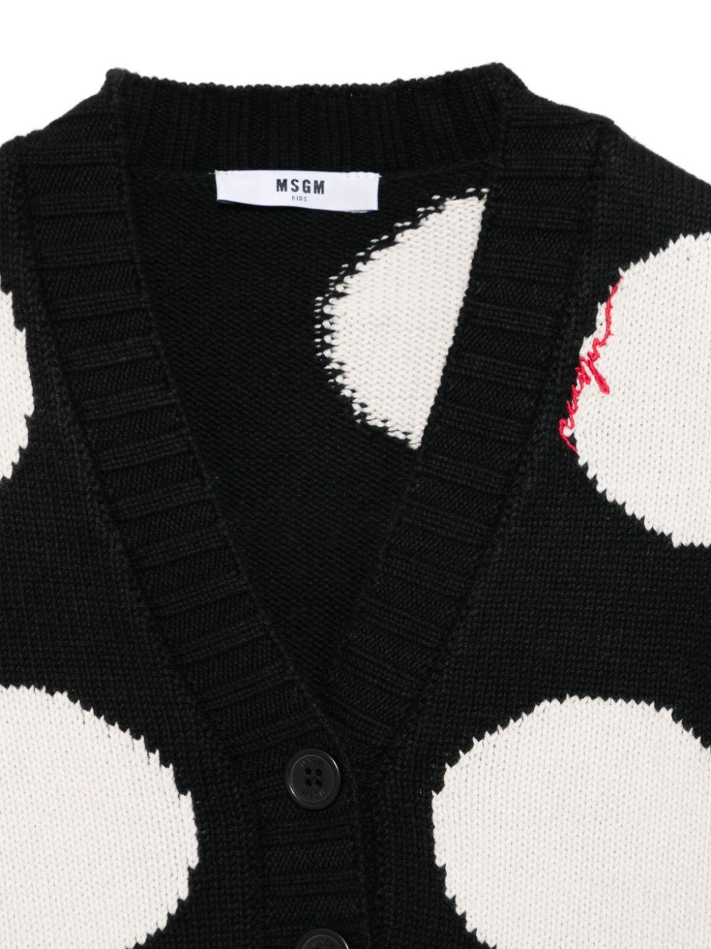 Cardigan nero/bianco per bambina