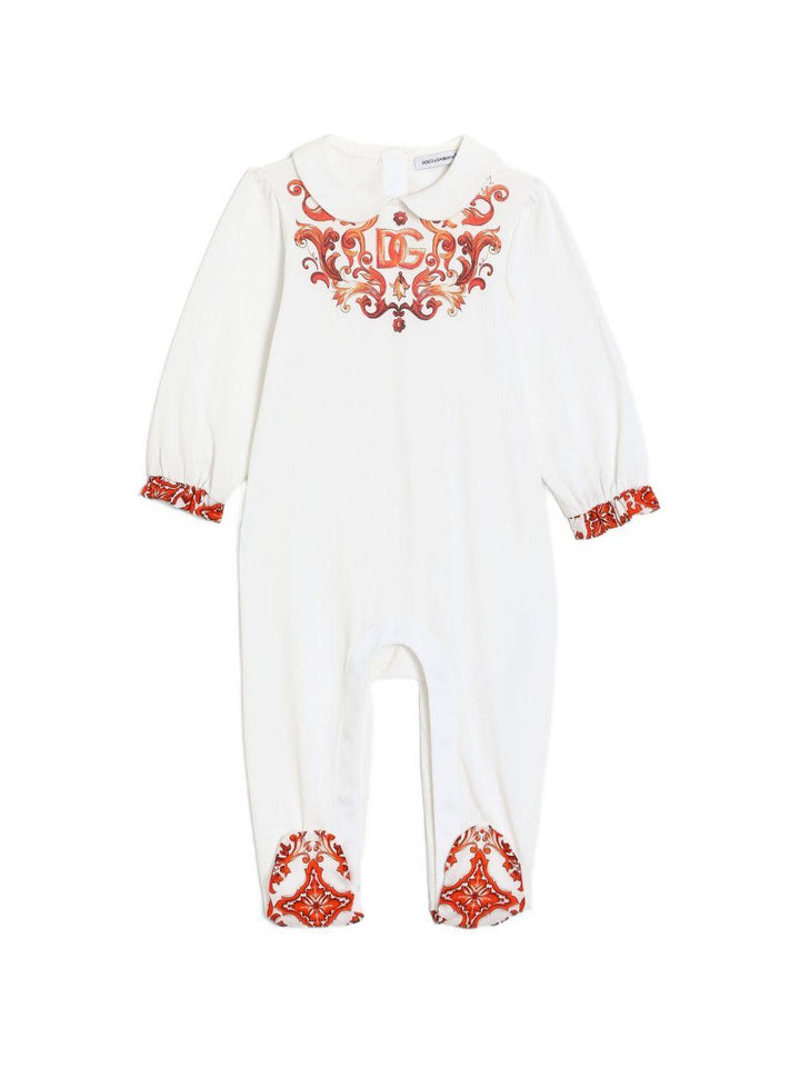 Tutina bianca/arancione per neonata L2JO5EG7P4T W0111 Dolce & Gabbana Kids 