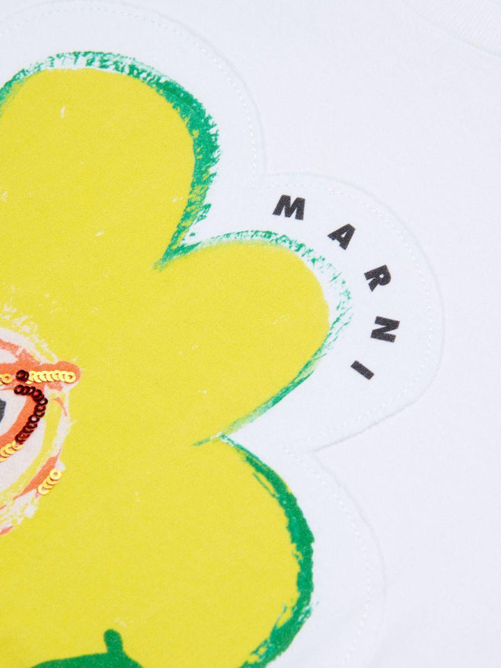 T-shirt bianco per bambina M01672M00HZ 0M100 Marni Kids 