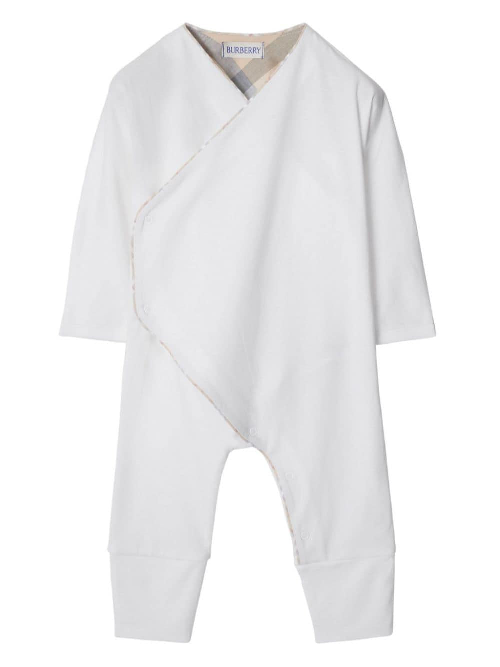 Set da due pezzi per neonato in cotone bianco 8093120 A1464 Burberry Kids 