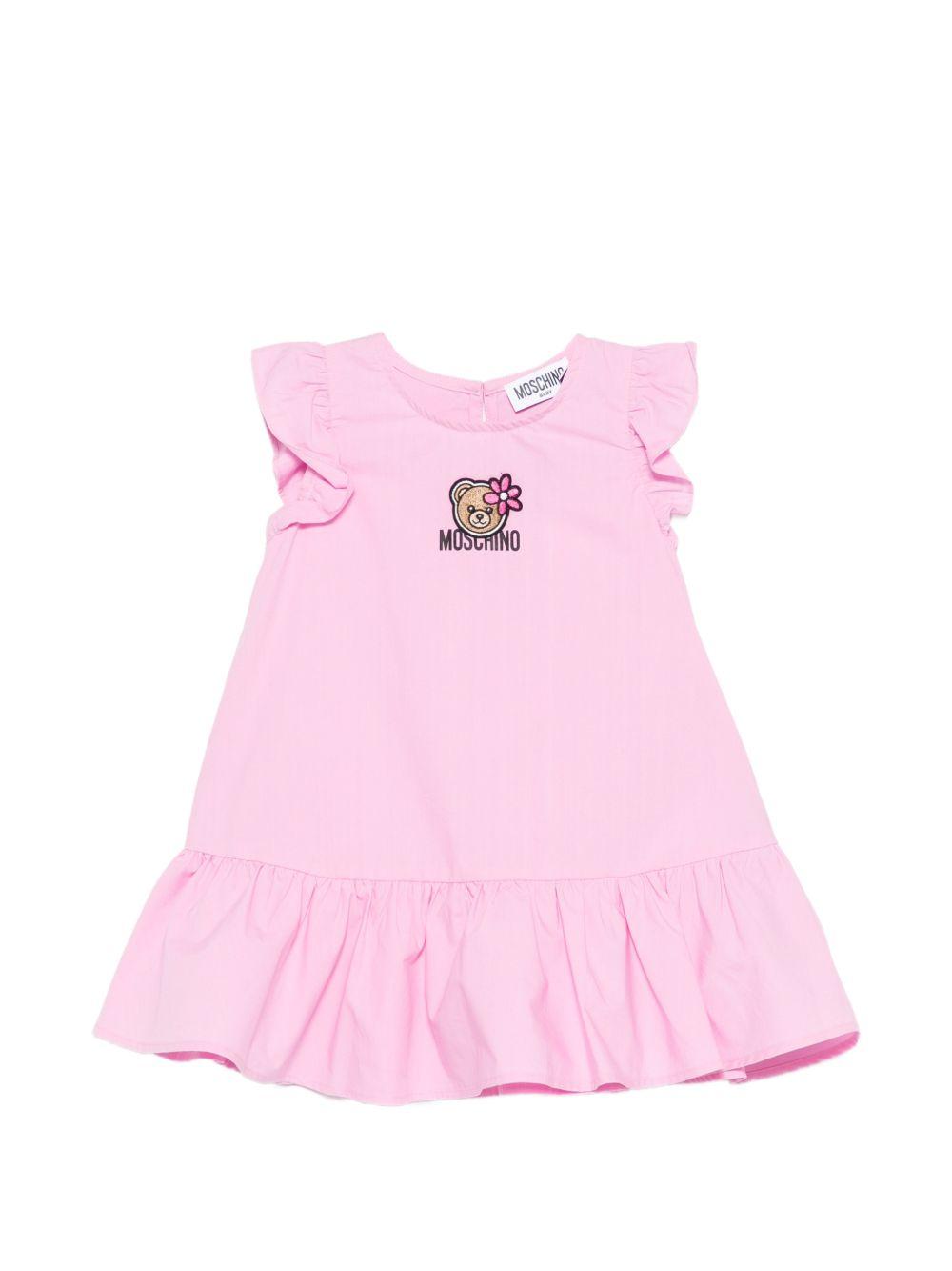 Abito rosa per neonata MDV0D6LLA10 51473 Moschino Kids 