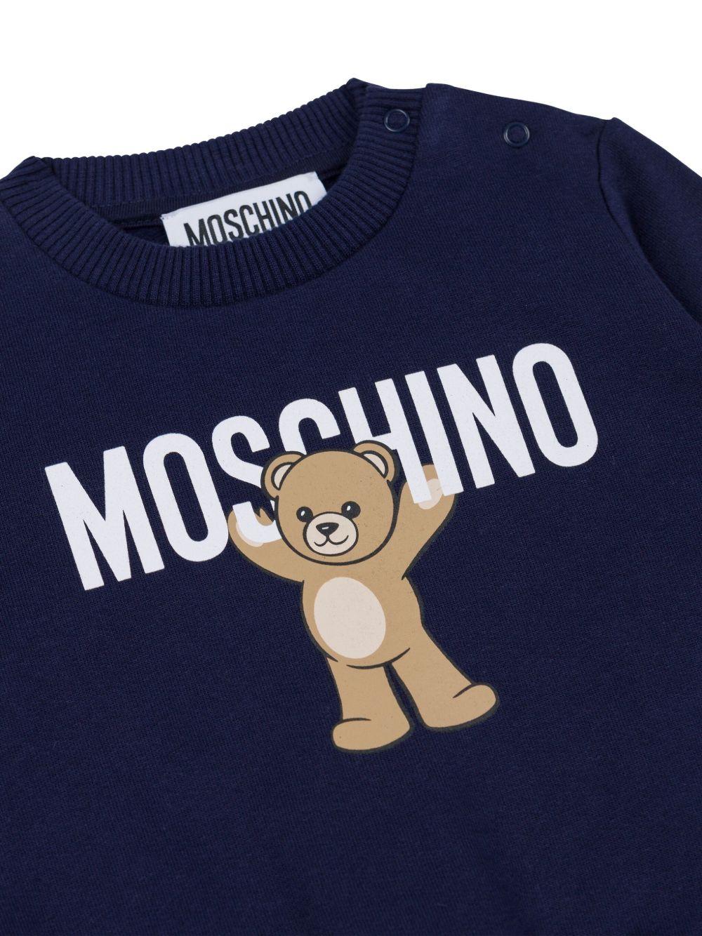 Felpa blu navy per neonato MNF060LCA40 40016 Moschino Kids 