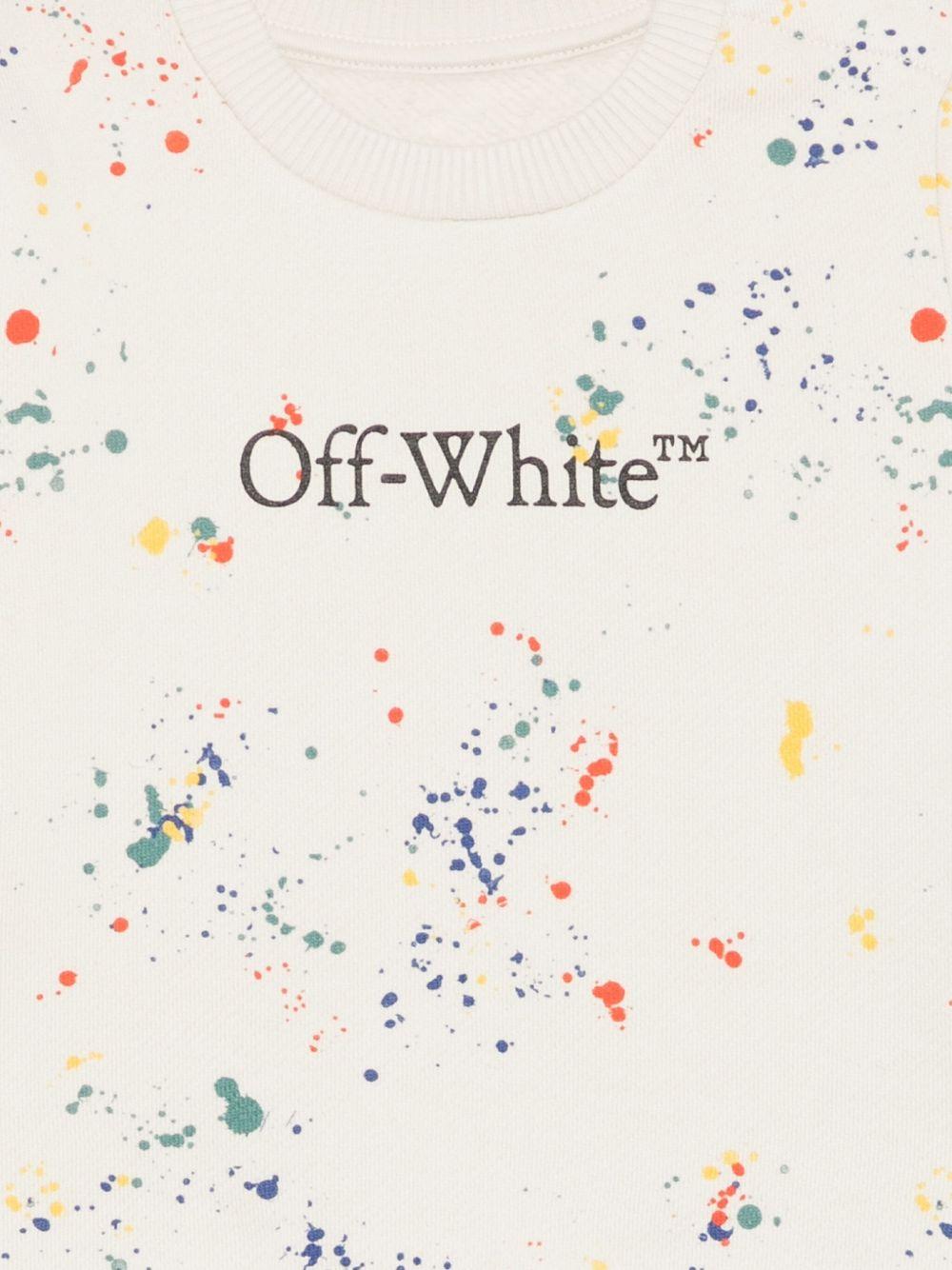 Felpa bianco sporco per neonato OBXC001F25FLE002 0584 Off White Kids 