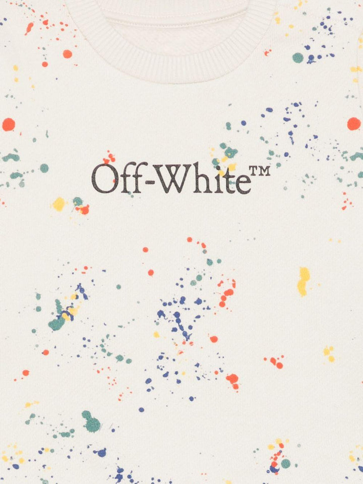 Felpa bianco sporco per neonato OBXC001F25FLE002 0584 Off White Kids 
