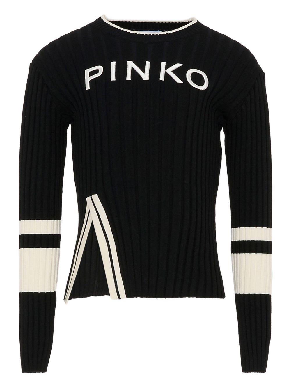Maglia nera/bianca per bambina KFMA020CFL089 D805 Pinko Kids 