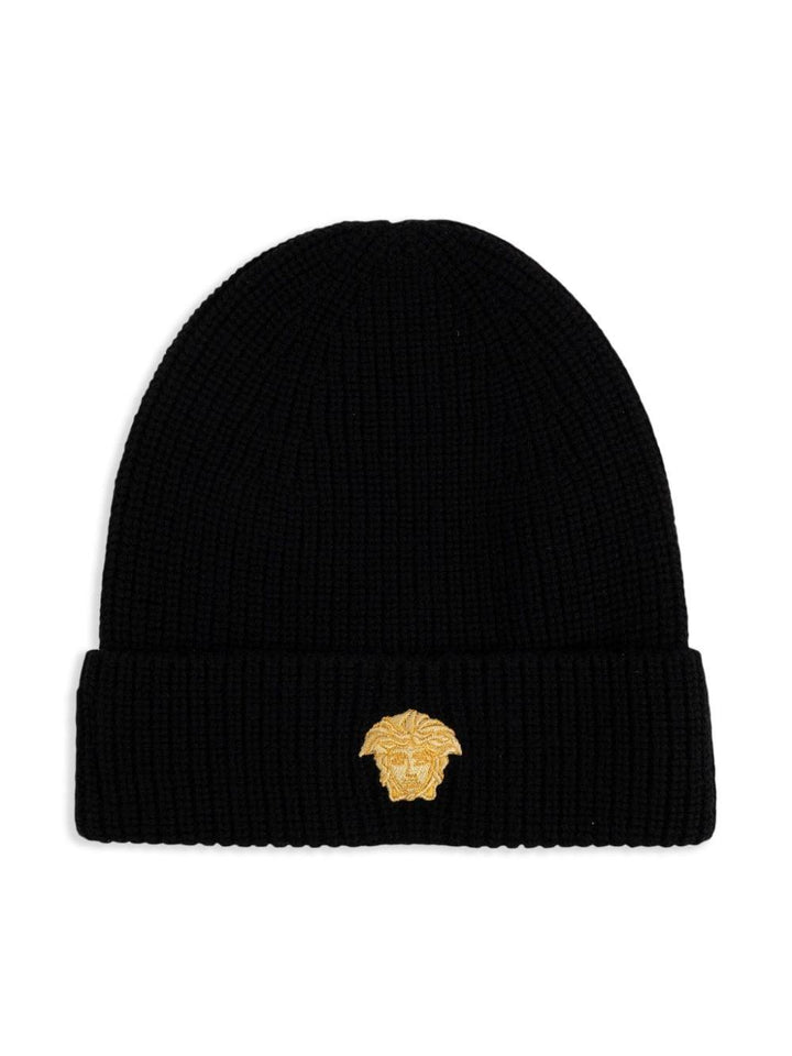 Cappello unisex in lana nero 10165681A11726 1B000 Versace Kids 