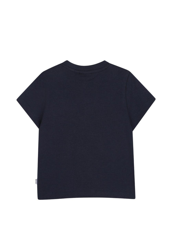 T-shirt blu scuro per neonato J52882 849 Boss Kids 