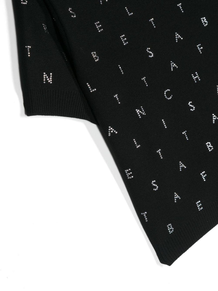 Top nero per bambina con logo