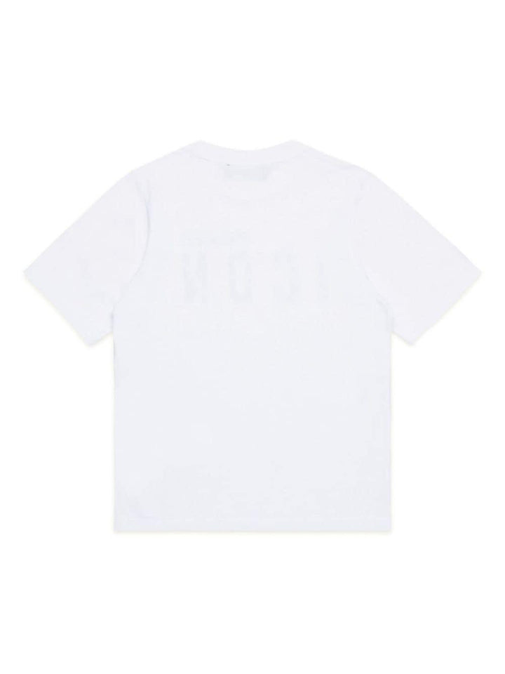 T-shirt per bambino in cotone nera con stampa ICON