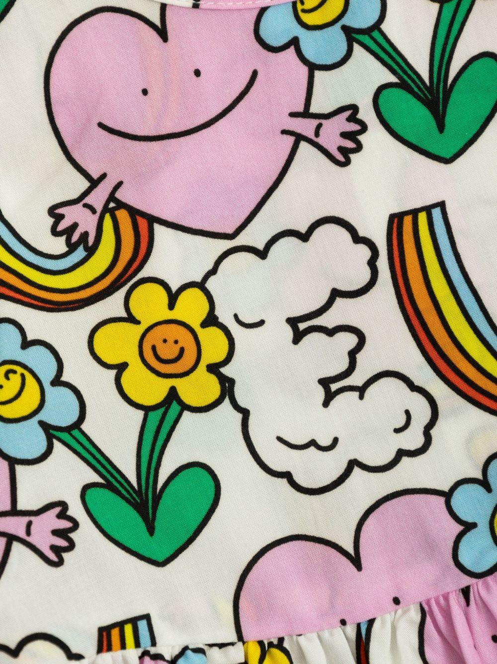 Abito bianco/multicolor per neonata