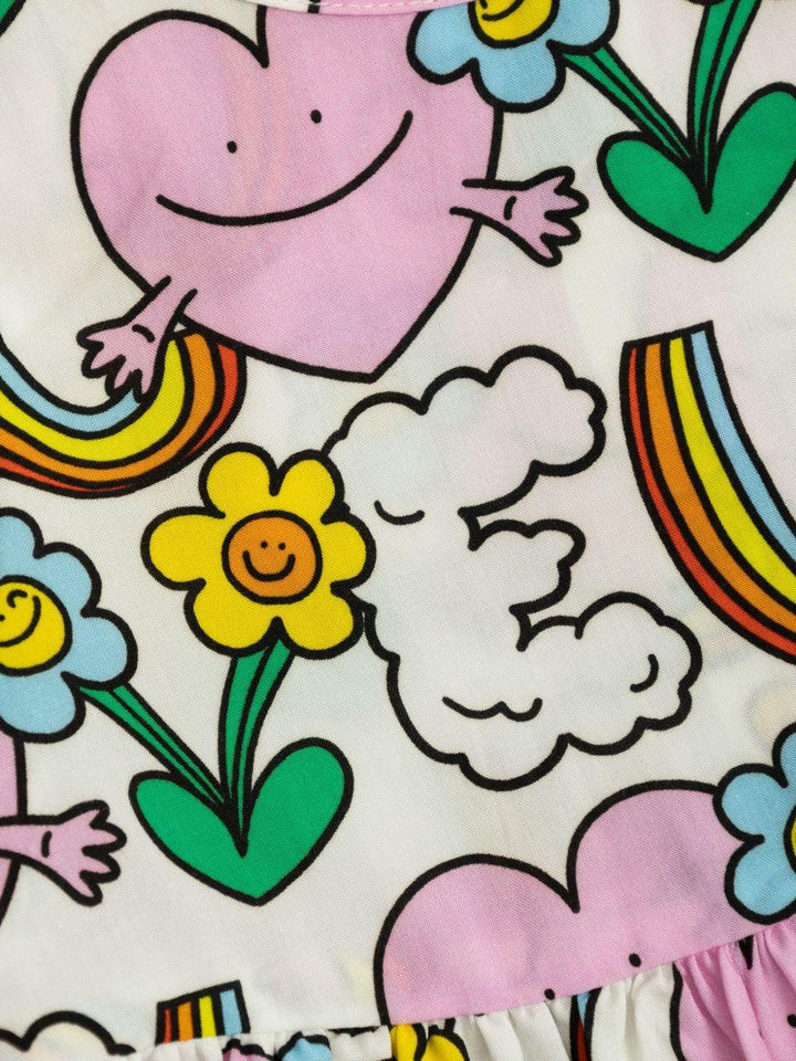Abito bianco/multicolor per neonata