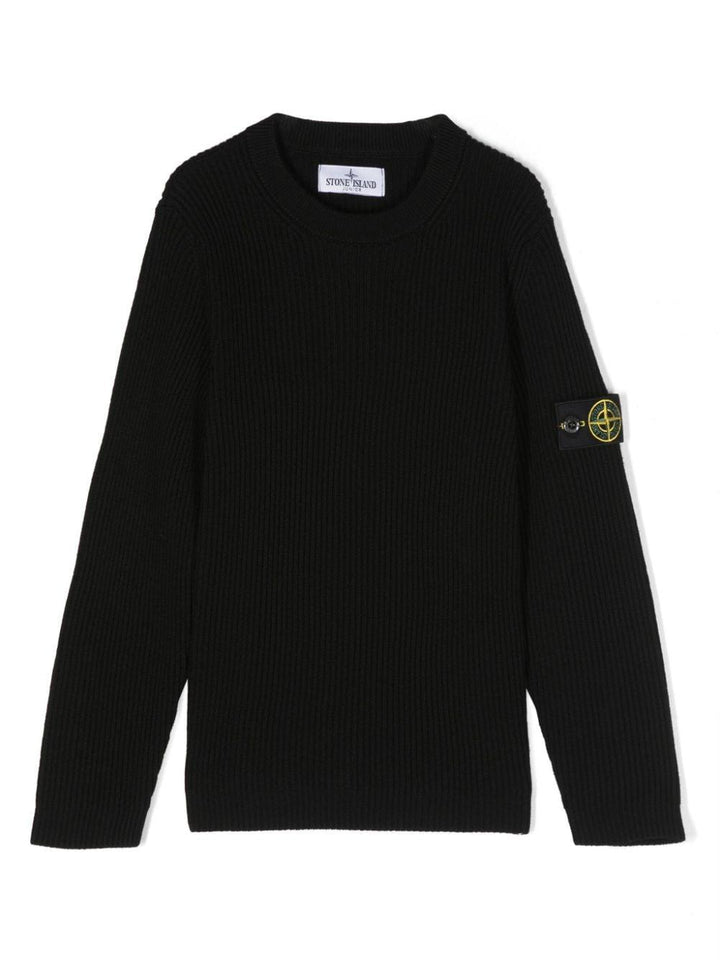 Black sweater for boys with logo