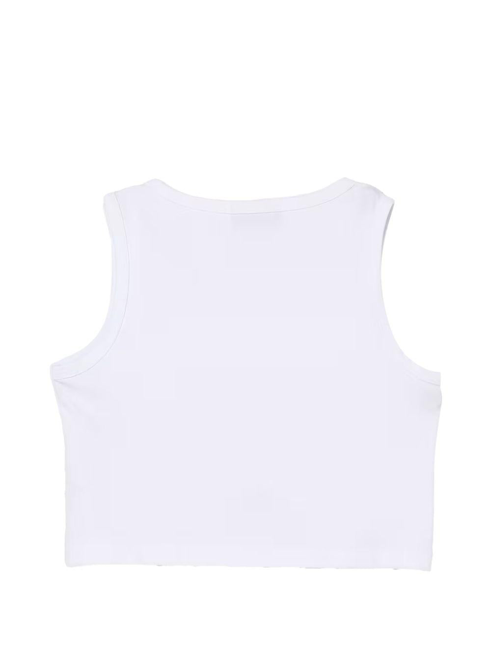 T-shirt bianca per bambina DFTS0370JE017 B000 Dondup Kids 