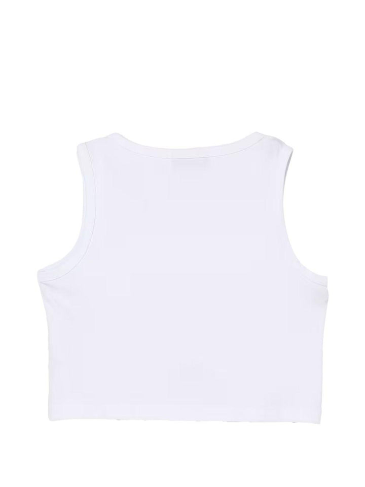 T-shirt bianca per bambina DFTS0370JE017 B000 Dondup Kids 