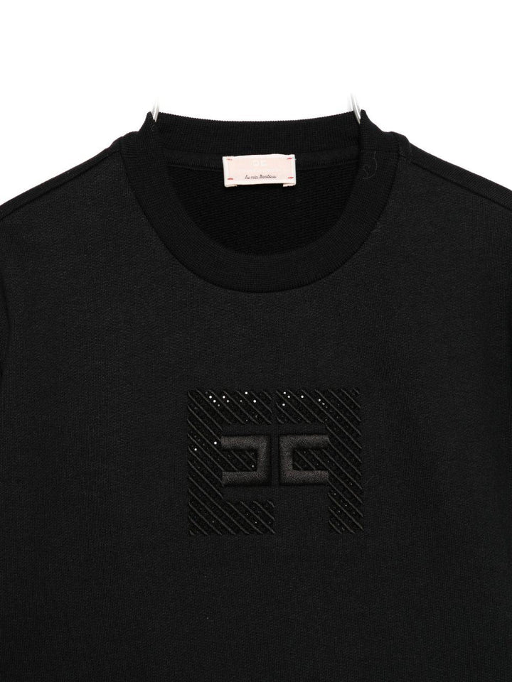 Felpa nera per bambina EGFE0560FF002 N000 Elisabetta Franchi Kids 