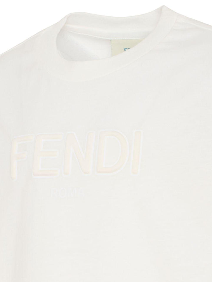 T-shirt bianca per bambino JUI2027AJ F0TU9 Fendi Kids 