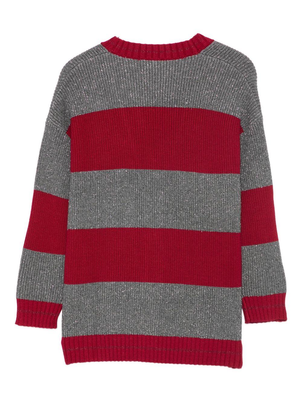 Cardigan rosso/grigio per bambina GF5059MS18F C3801 Liu Jo 