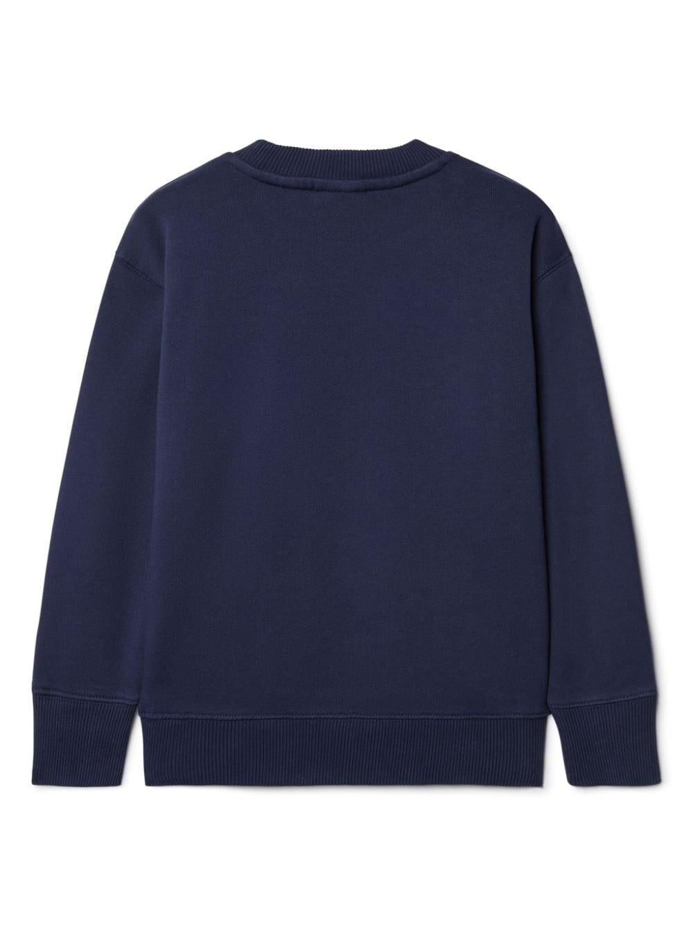 Felpa per bambino in cotone blu navy OBBA001F24FLE005 4680 Off White Kids 