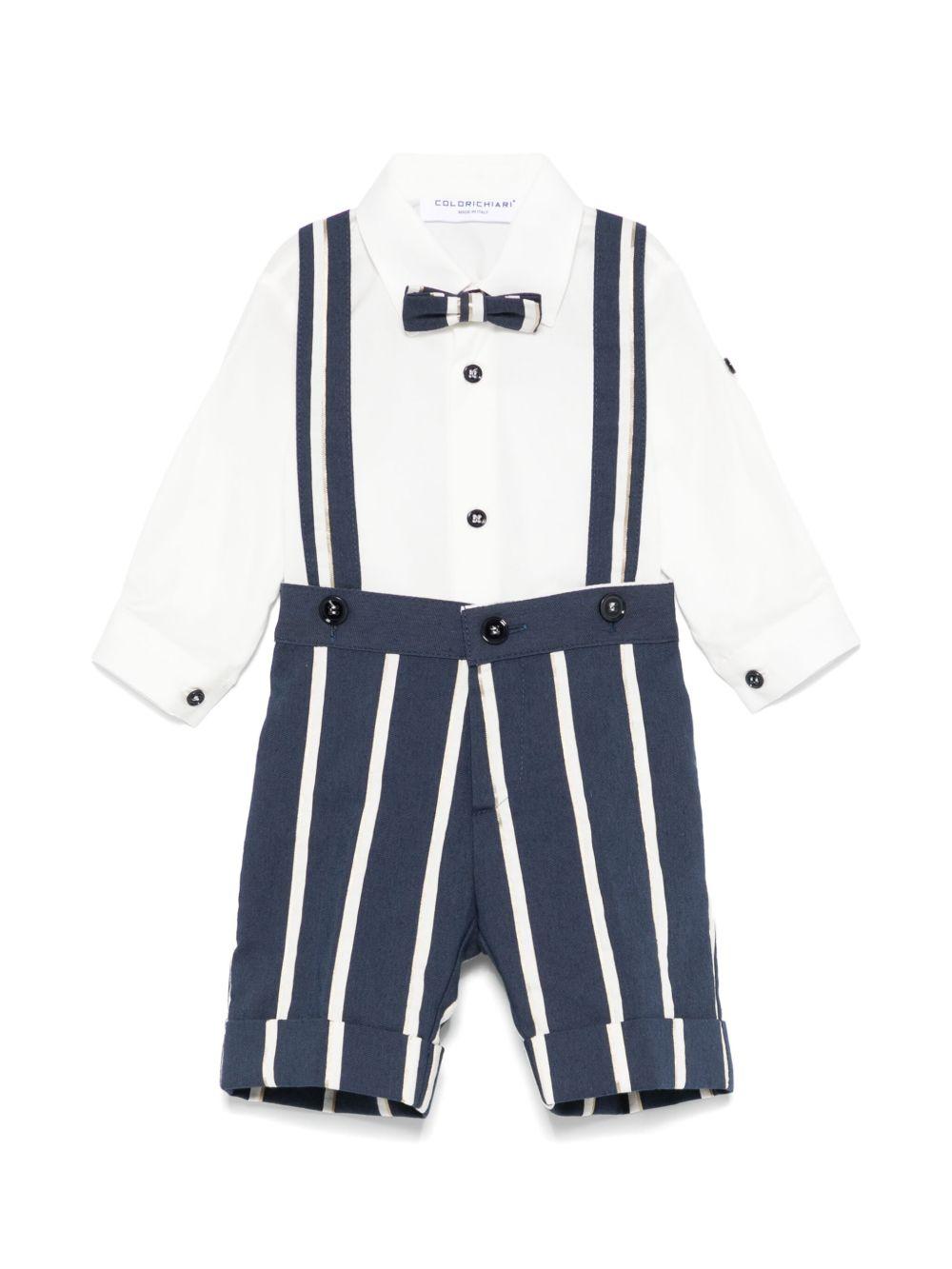 Completo elegante bianco/blu per neonato