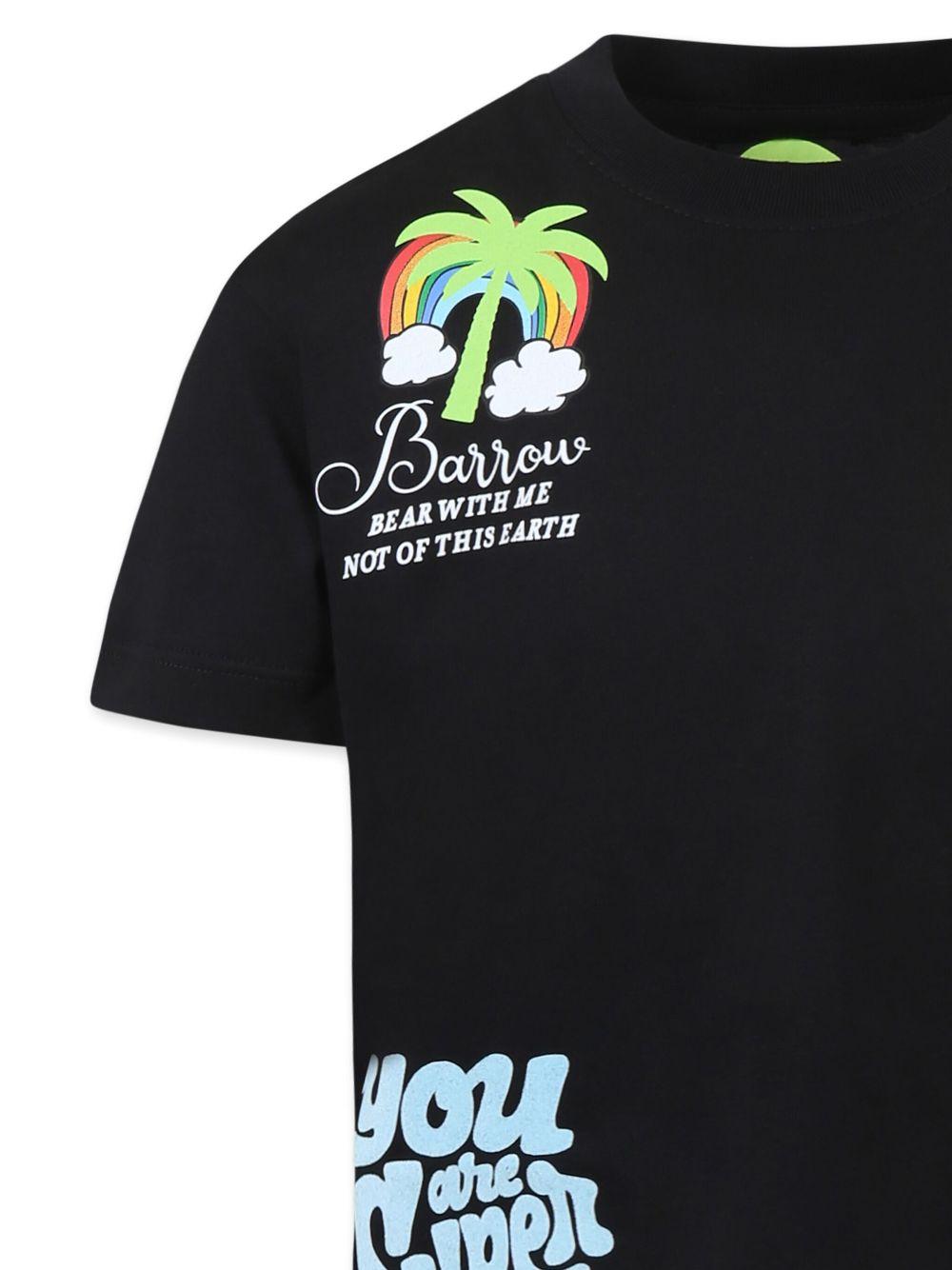 T-shirt nero per bambino con stampa