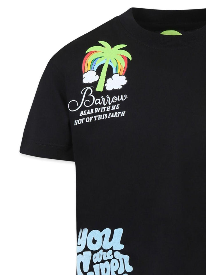 T-shirt nero per bambino con stampa
