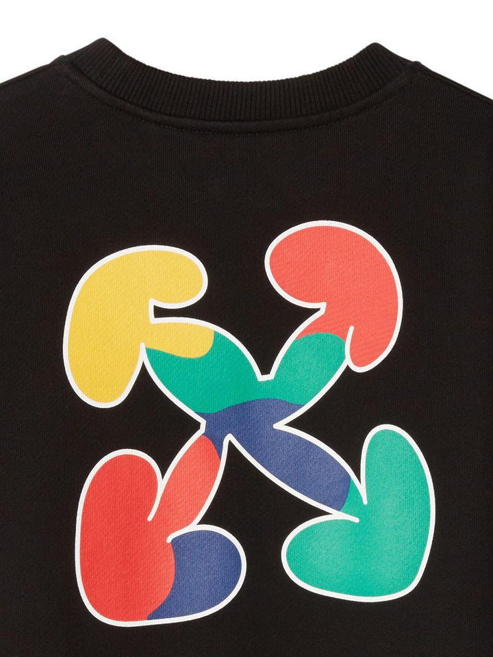 Felpa nera per bambino con logo
