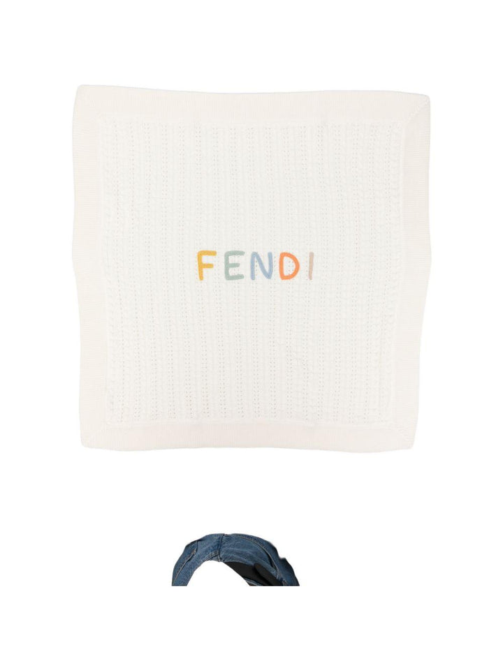 Coperta bianca per neonato BUJ338AVWW F0TU9 Fendi Kids 