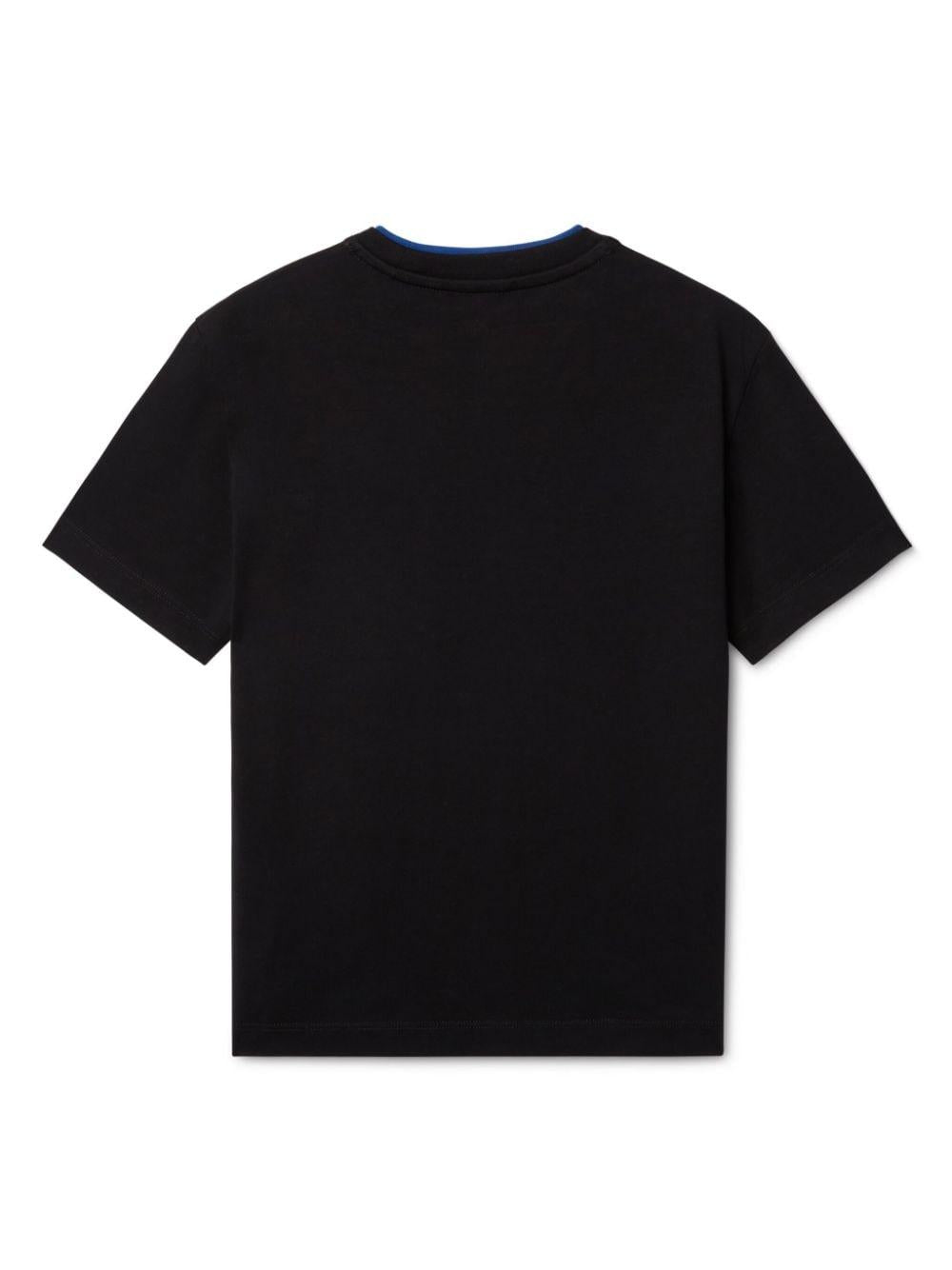 T-shirt per bambino in cotone nera OBAA012F24JER001 1014 Off White Kids 