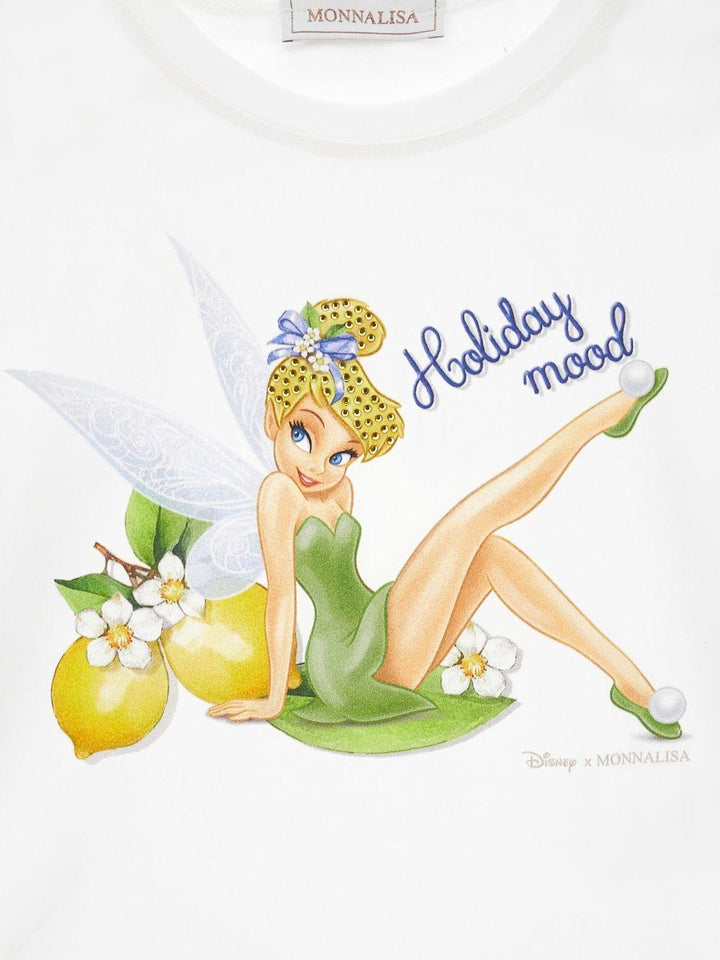 T-shirt bianca per bambina 11G6257201 0099 Monnalisa Kids 