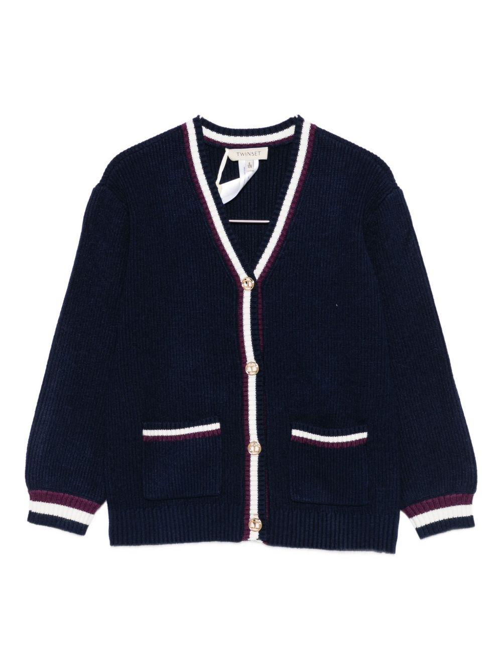 Cardigan blu per bambina 252GJ3033 11956 Twin Set 