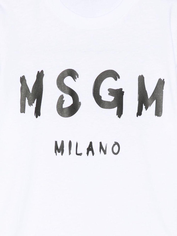 T-shirt bianca per bambino F5MSJUTH007 001 Msgm Kids 