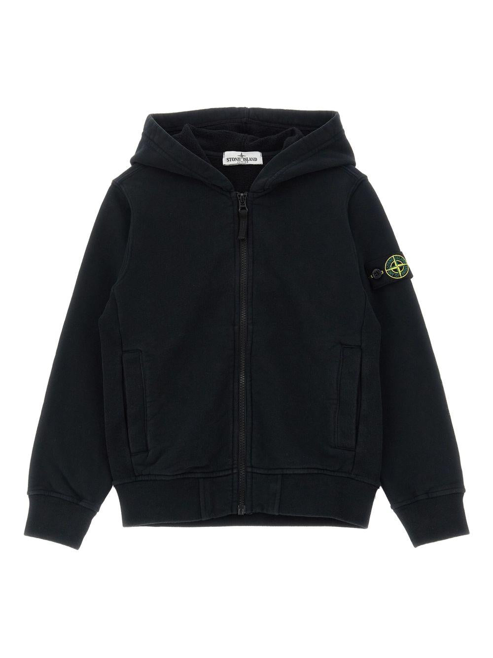 Felpa nera per bambino 66100003S0A20 V0029 Stone Island Kids 