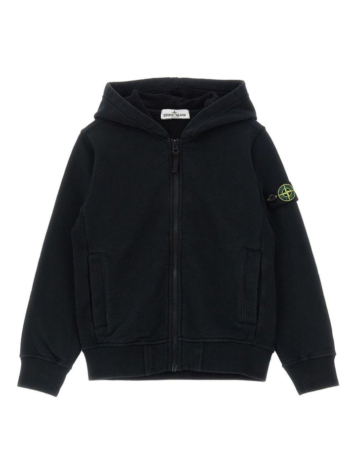 Felpa nera per bambino 66100003S0A20 V0029 Stone Island Kids 