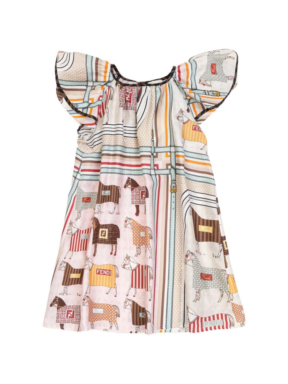 Abito multicolor per bambina JFB838AVVY F0B8F Fendi Kids 