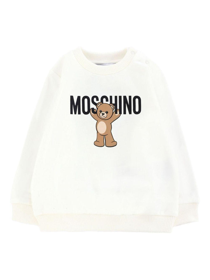 Felpa bianca per neonato MNF060LCA40 10063 Moschino Kids 