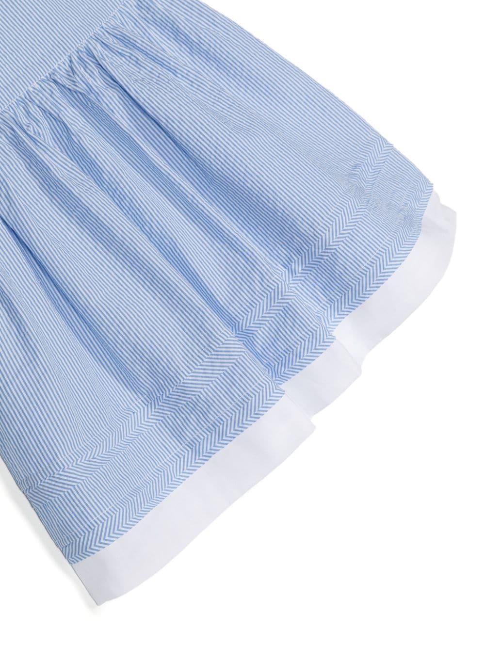 Abito celeste per neonata a righe
