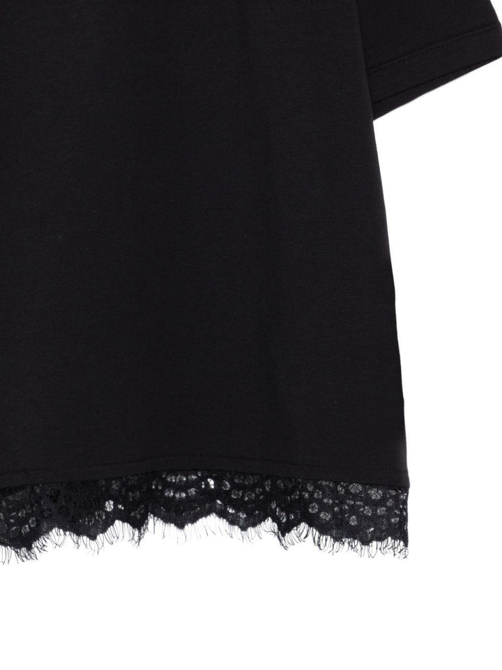 T-shirt nera per bambina KFTS052CJE017 N000 Pinko Kids 