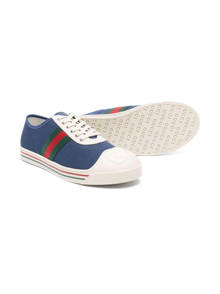 Blue sneakers for children with logo