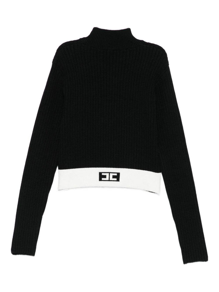 Maglione nero per bambina EFMA173CFL040 D748 Elisabetta Franchi Kids 
