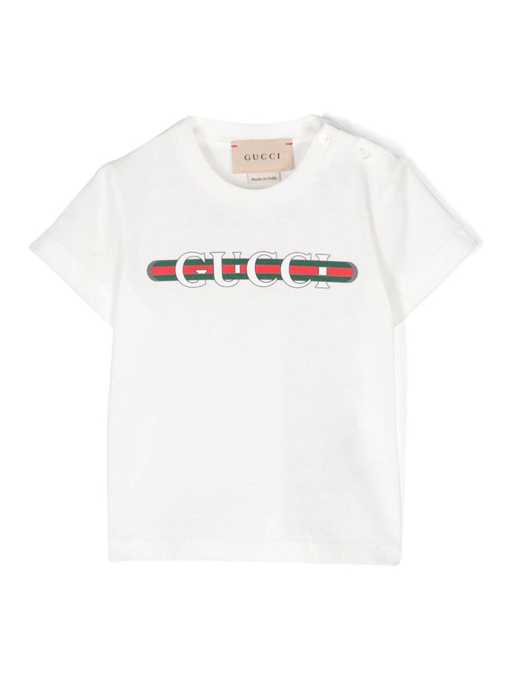 T-shirt bianca per neonato 548034XJGPI 9214 Gucci Kids 