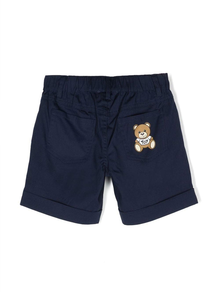 Blue Bermuda shorts for newborns with logo
