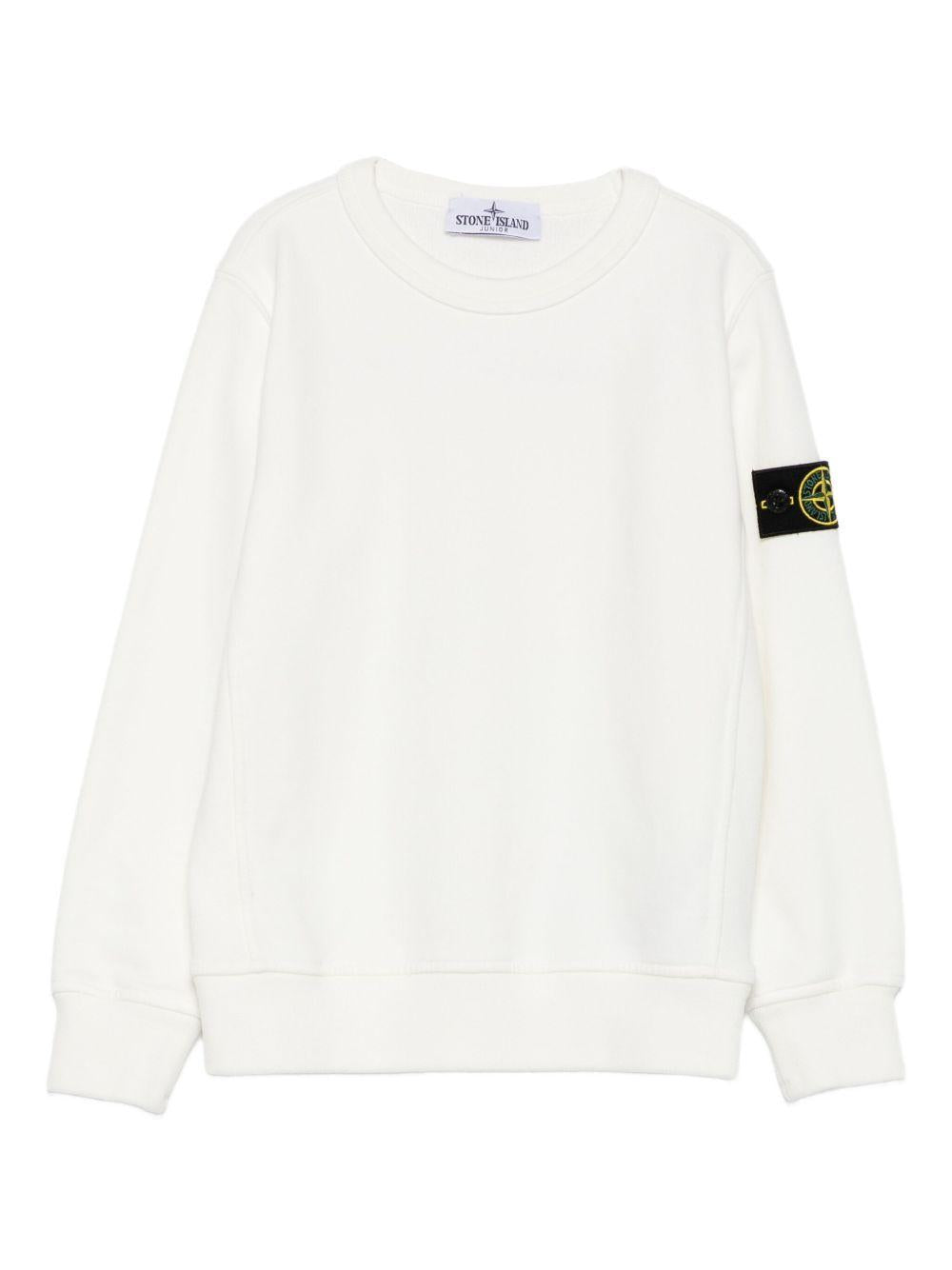 Felpa bianca per bambino 66100001S0A20 V0099 Stone Island Kids 