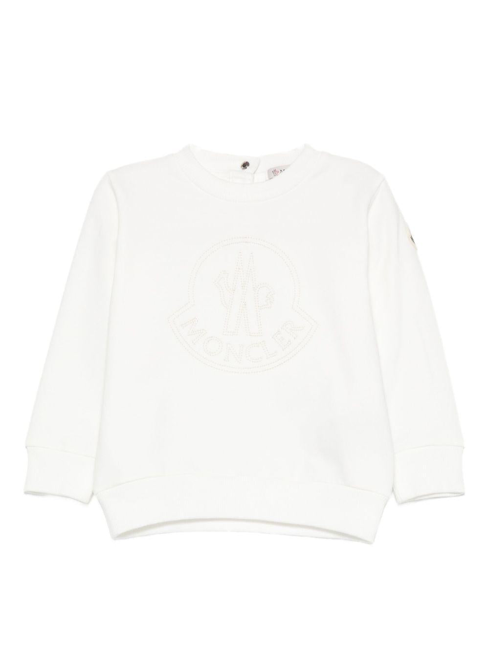 Felpa bianca per neonato 9518G0000289AM3 034 Moncler Kids 