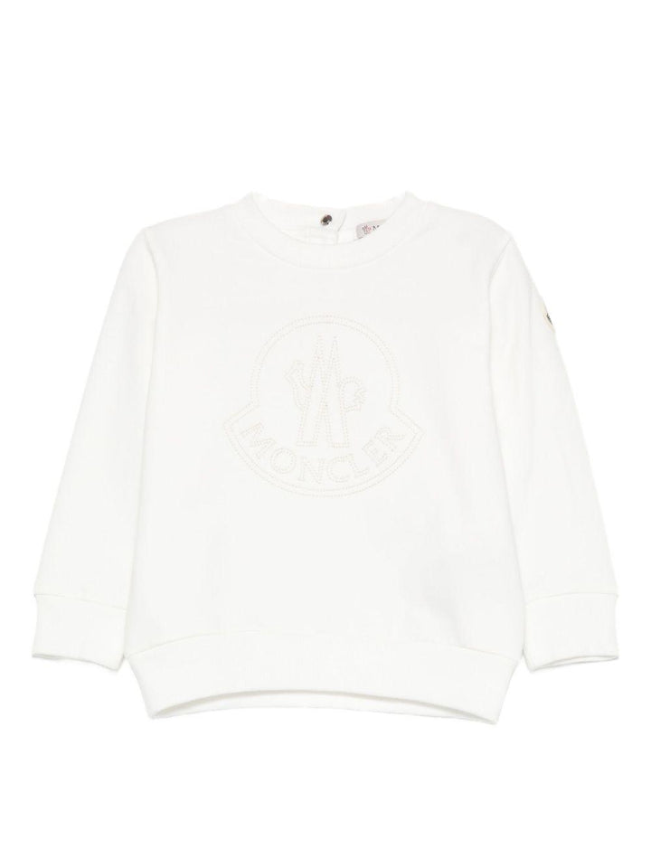 Felpa bianca per neonato 9518G0000289AM3 034 Moncler Kids 