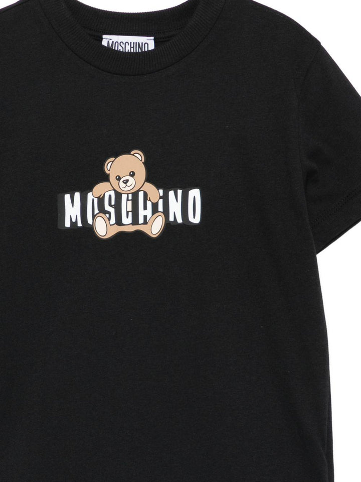 T-shirt nero per bambino HZM058LAA03 60100 Moschino Kids 