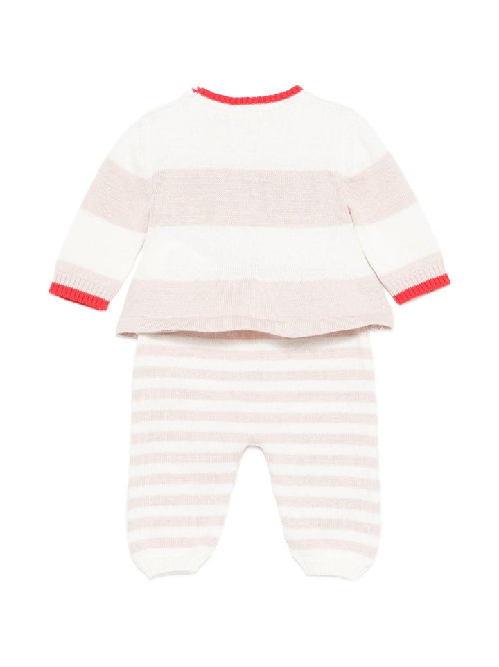 Completo bianco/beige/rosso per neonata ENCD111CFL001 D875 Elisabetta Franchi Kids 