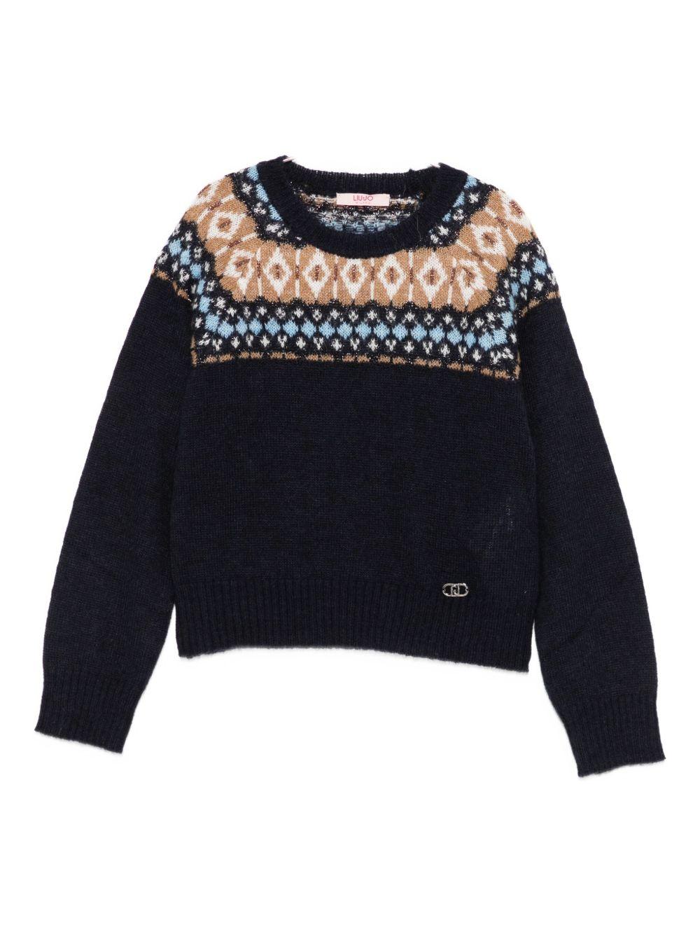 Maglione blu navy per bambino GF5171MA11R P9029 Liu Jo 